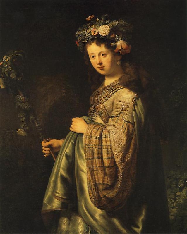 REMBRANDT Harmenszoon van Rijn Saskia as Flora